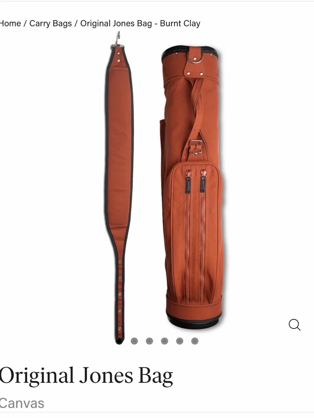 Burnt Clay Canvas Golf Carry Bag - Burnt Clay